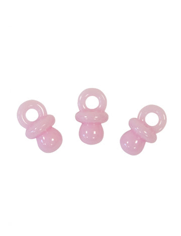 10 ružových stolových dekorácií so vzorom cumlíka 2 cm na detskú oslavu