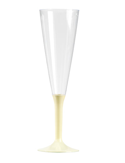 Flûte à champagne de fête avec pied ivoire en plastique