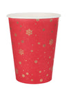 Gobelets en carton flocon d'or pour table rouge