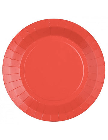 10 veľkých červených jednorazových kartónových tanierov 22,5 cm