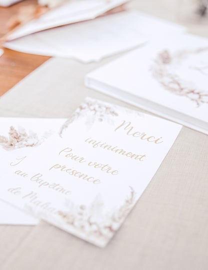 10 pozvánok pampas a bavlnené kvety 10 x 15 cm s obálkami 