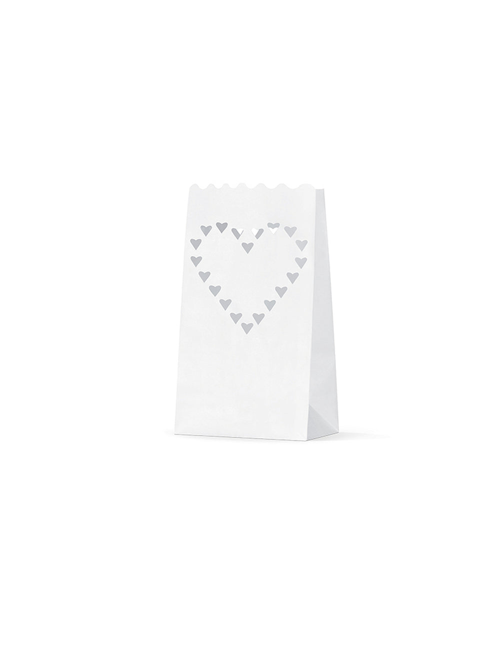 Lanternes en papier de sol coeur pour mariage blanches ignifugées