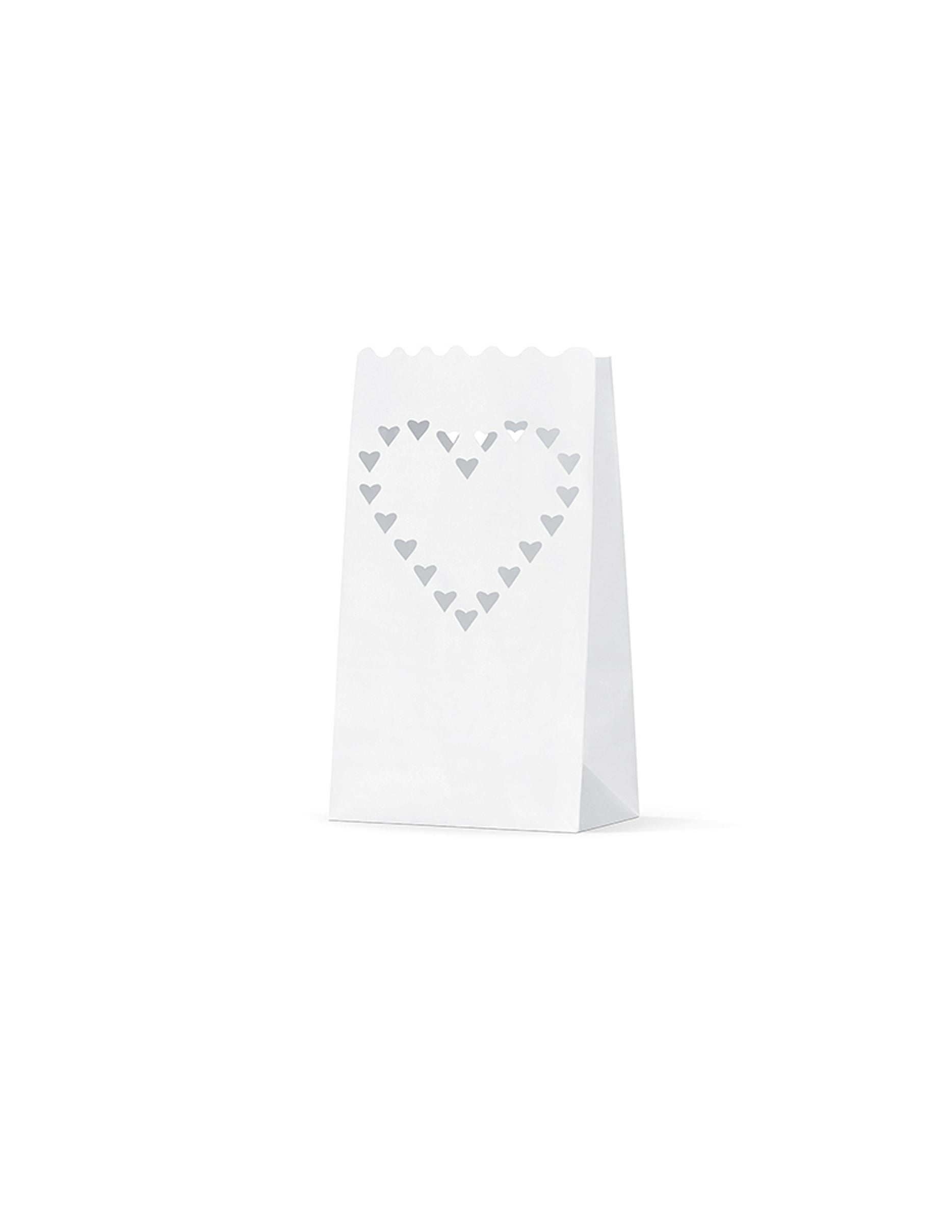 Lanternes en papier de sol coeur pour mariage blanches ignifugées