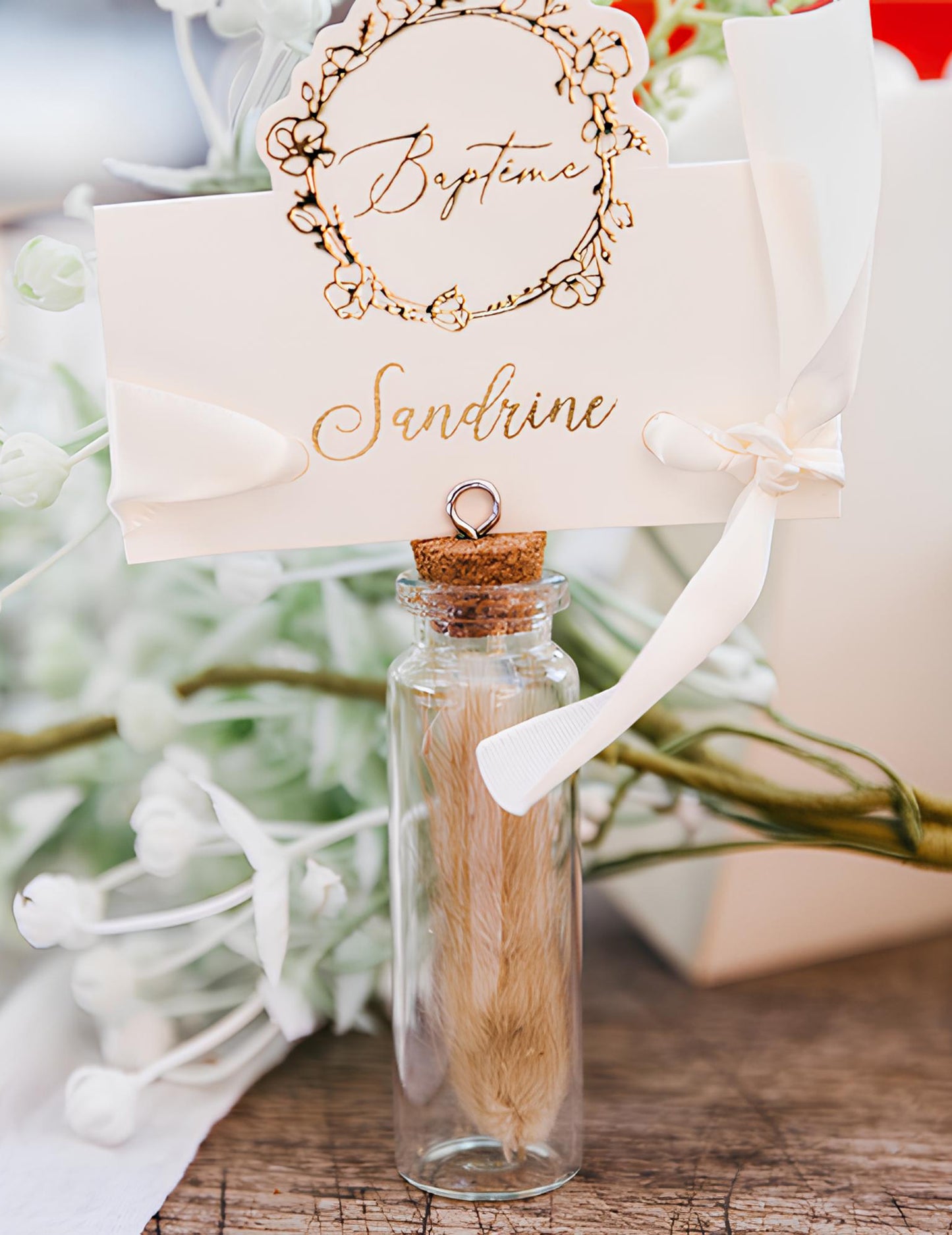 10 papierových kartičiek s miestami na krst, 8 x 6,5 cm cm zlatý kvetinový vzor