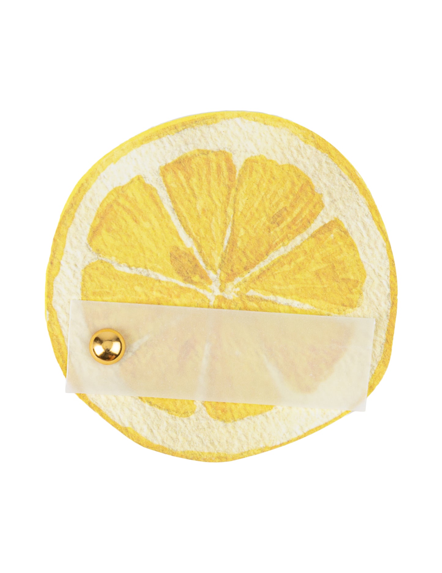 10 žltých papierových kartičiek v tvare plátkov citróna