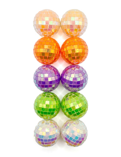 10 mini dúhových viacfarebných disco gúľ 4 cm