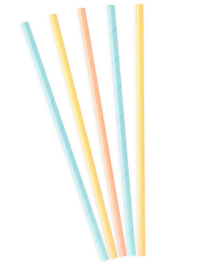10 pastelových kartónových slamiek 19,5 cm na narodeniny