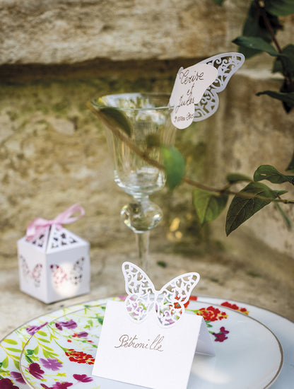 10 Marquees Butterfies White Lace 10 x 6,5 cm