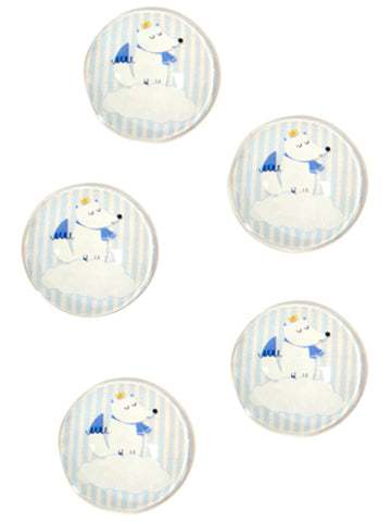 10 dekoratívnych sklenených diskov s motívom modrej líšky 2,5 cm na detskú oslavu