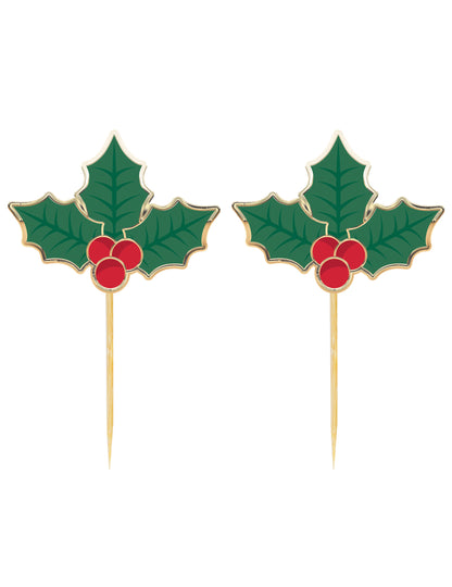 10 drevených vianočných štipcov na koktaily s cezmínou cm