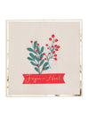 Serviettes houx de noël pour décoration de table avec bordure dorée