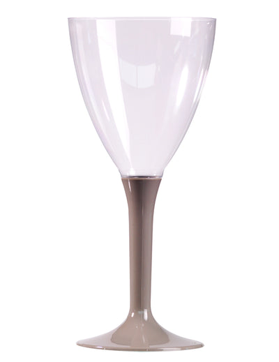 10 verres à vin avec pied gris en plastique
