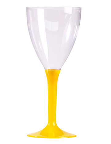 10 pohárov na víno so žltou stopkou, 160 ml, k narodeninám