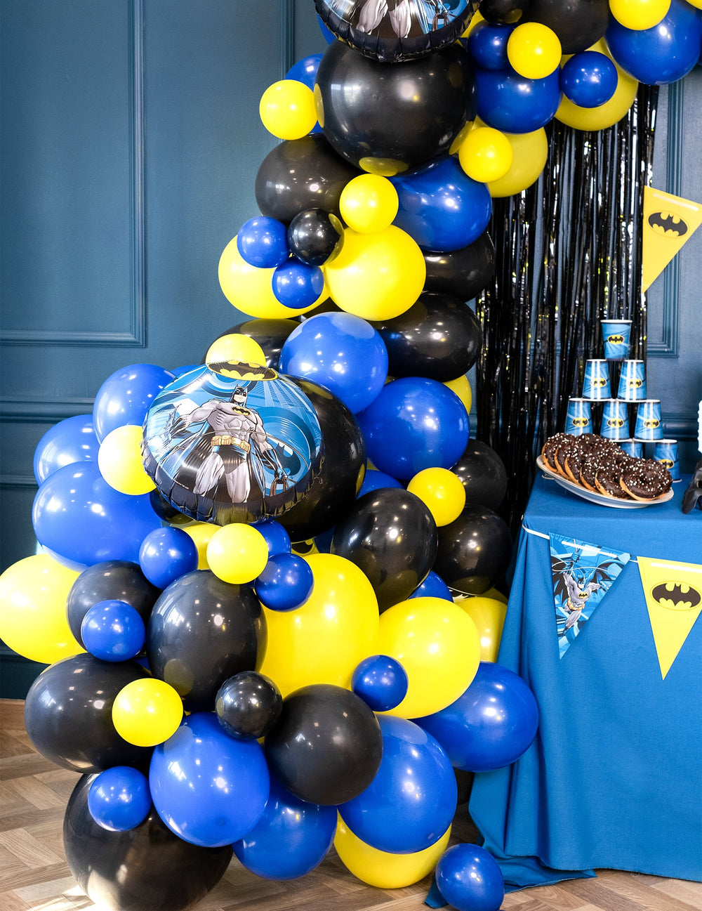 Décoration de buffet d'anniversaire des ballons en latex pastel navy bleu marine