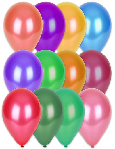Ballons multicolores métallisés pour décoration de fête multicolores