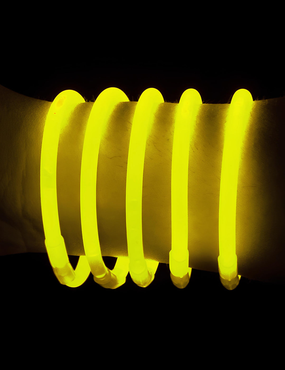 Bracelets phosphorescents pour fête jaunes