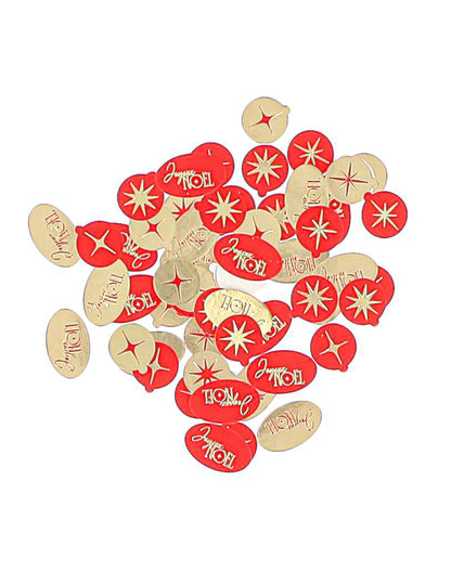 100 confettis Joyeux Noël L'Intemporel rouge et or de 1 à 2 cm