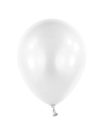 100 mini perleťovo bielych latexových balónov 13 cm pre archu