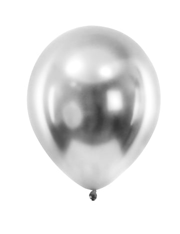 100 mini strieborných metalických latexových balónov s priemerom 13 cm na párty dekorácie
