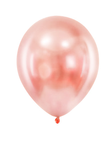 100 mini ružovo-zlatých metalických latexových balónov s priemerom 13 cm na párty