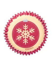 100 mini formičiek na drobné pečivo v zlatej a červenej farbe na Vianoce 