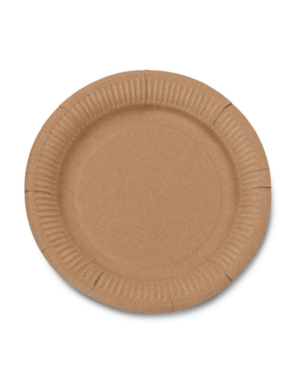 Détail de la bordure des assiettes en carton kraft marron recyclables