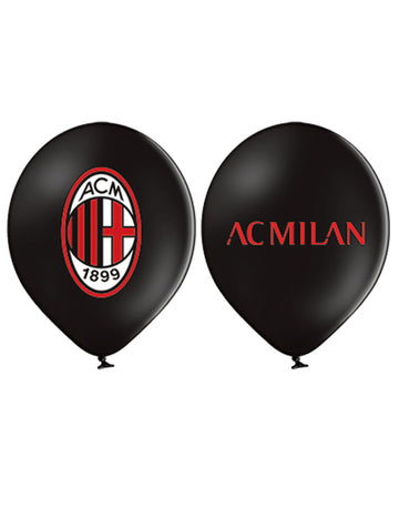 12 AC Milan Latex Balloons 30 cm