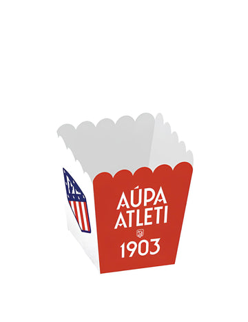12 Popcornové krabičky Atlético de Madrid™ 6,5 x 6,5 cm 
