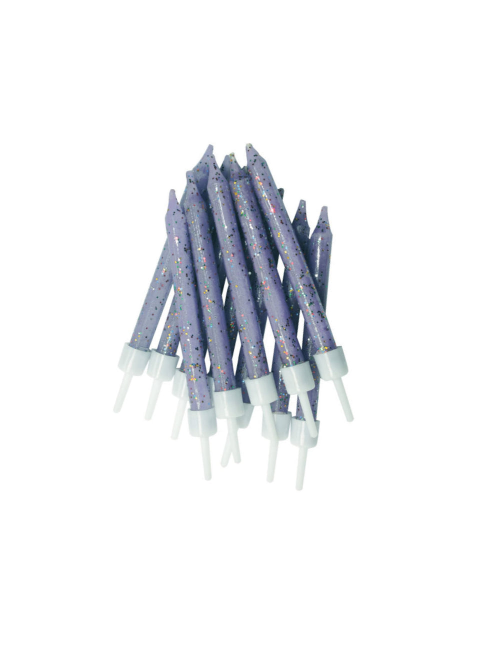 Bougies à paillettes pour gâteau lilas