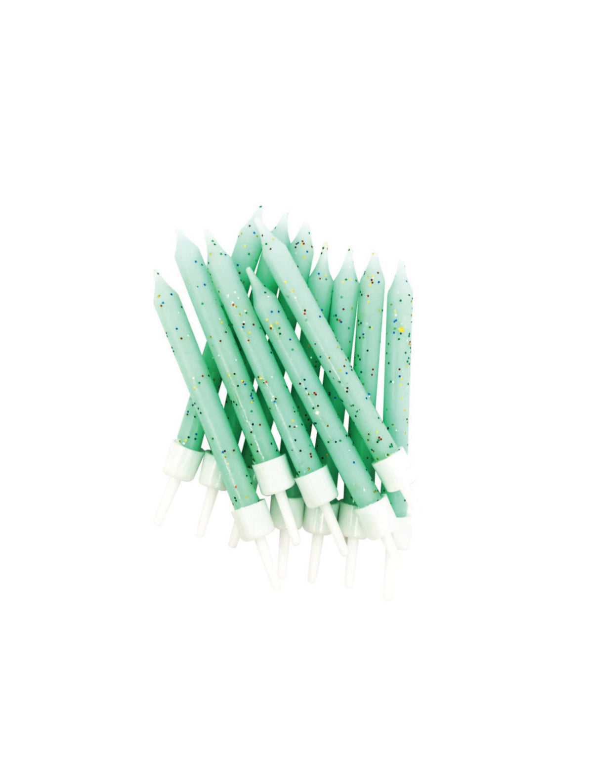 Bougies menthe à paillettes pour anniversaire vert menthe