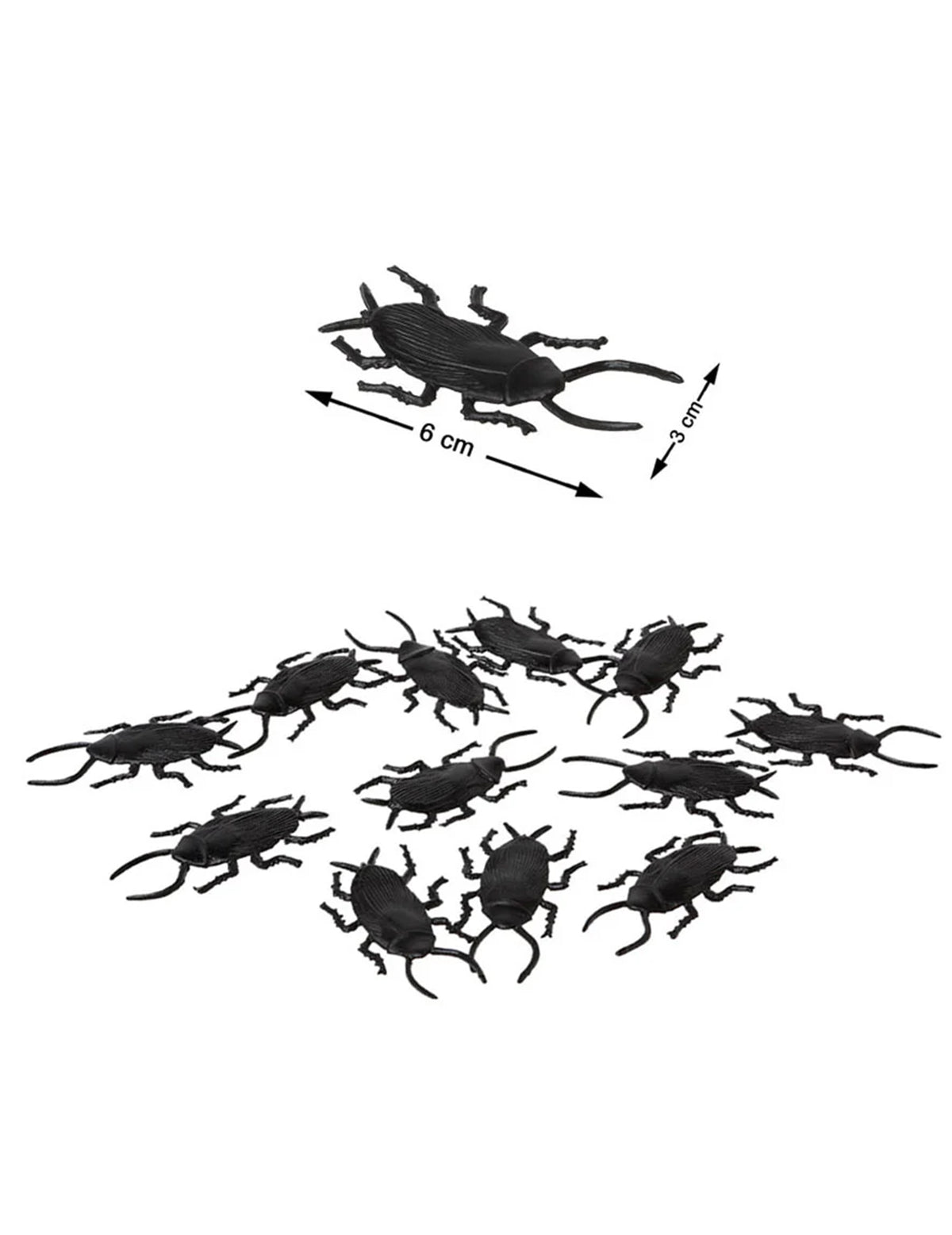 Lot de 12 cafards Halloween pour décoration noirs