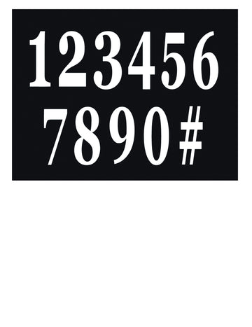 12 bielych samolepiacich číslic 14 cm na dekoráciu