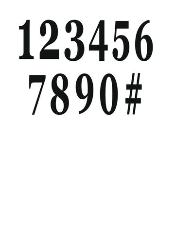 12 čiernych samolepiacich číslic 14 cm na dekoráciu