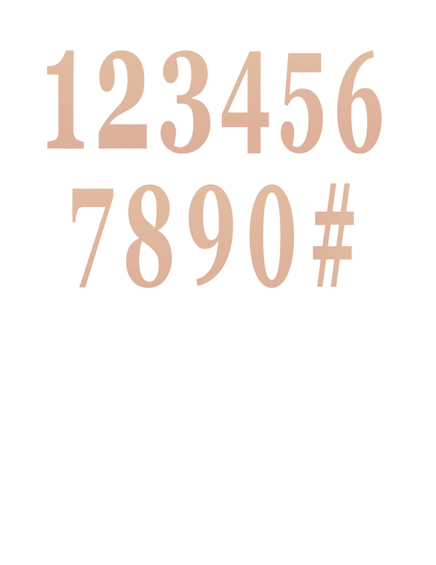 12 ružovo-zlatých samolepiacich číslic 14 cm na dekoráciu