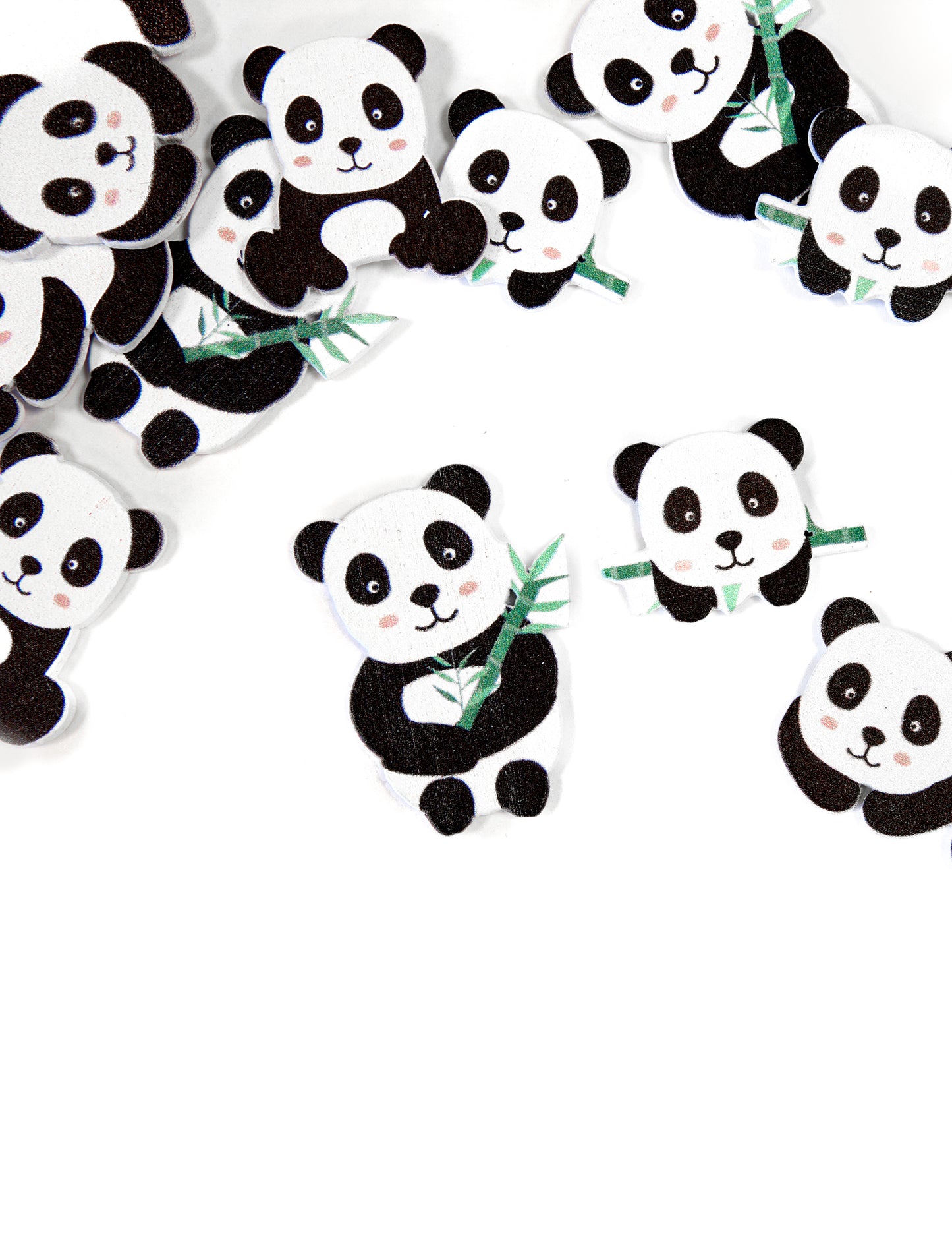 12 drevených konfiet v tvare pandy (približne 3) cm dekorácia stola