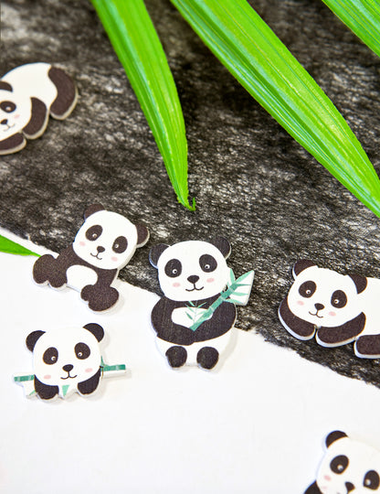 12 drevených konfiet v tvare pandy (približne 3) cm dekorácia stola