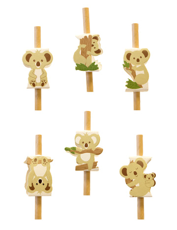 12 papierových slamených ozdôb s koalou 3,5 cm