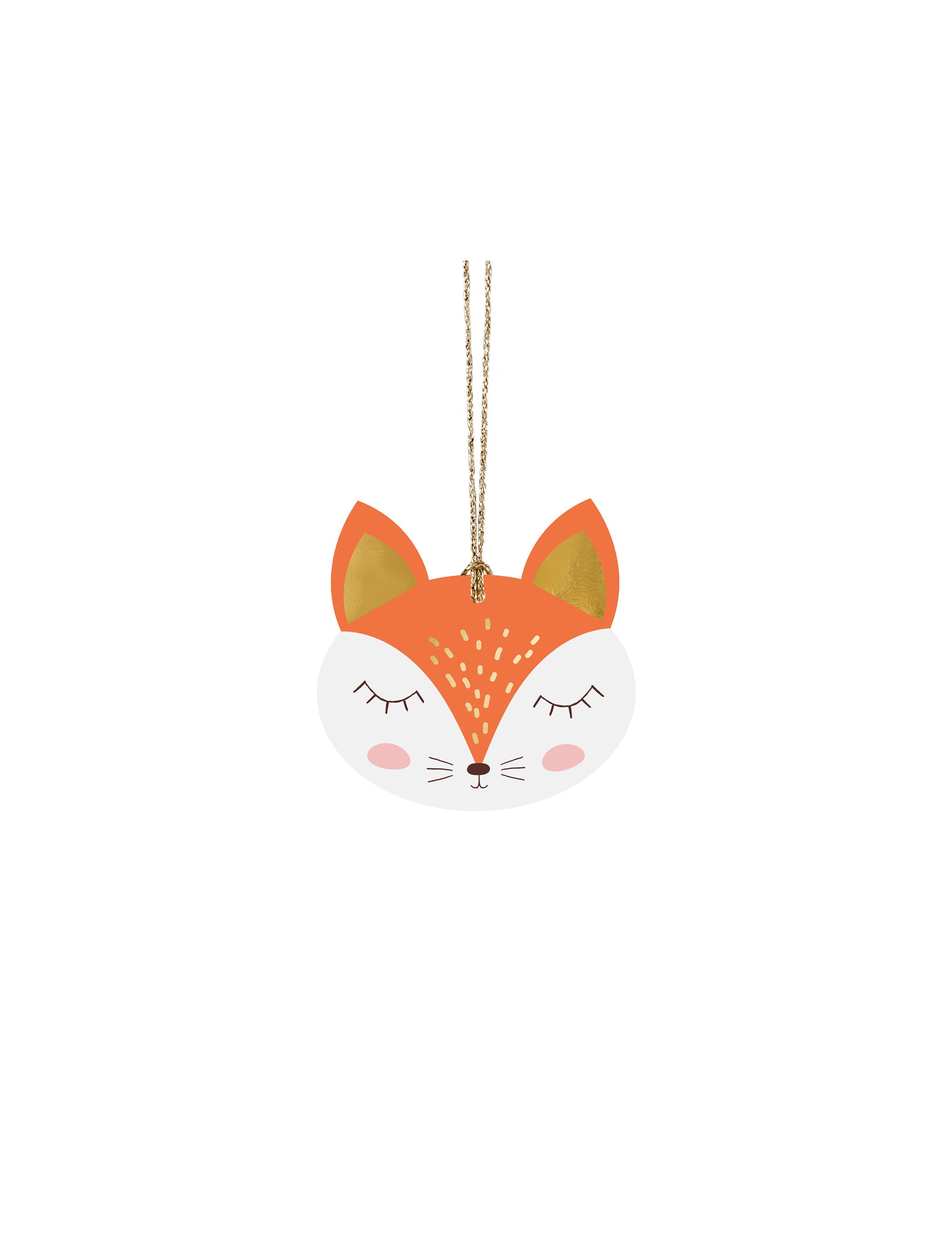 Détail du motif renard des étiquettes en carton forêt de Noël