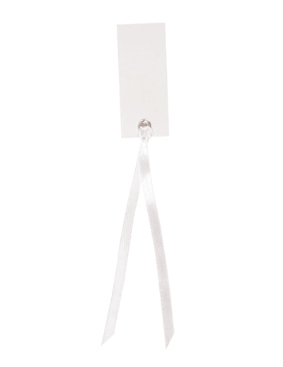 Marque-places rectangle étiquettes cartonnées blanc avec ruban