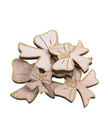 12 drevených uzlíkov so zlatými trblietkami, veľkosti 9, 6, 5 a 4 cm Vianočné ozdoby