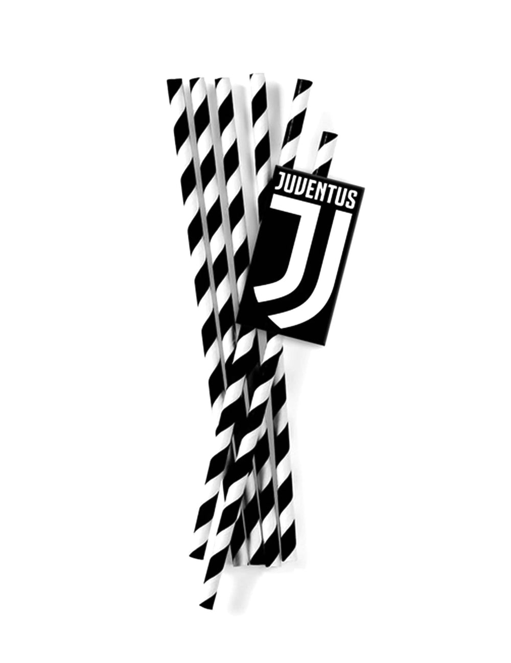 Slamky z kartónu juventus na čierna a biela párty, pruhované