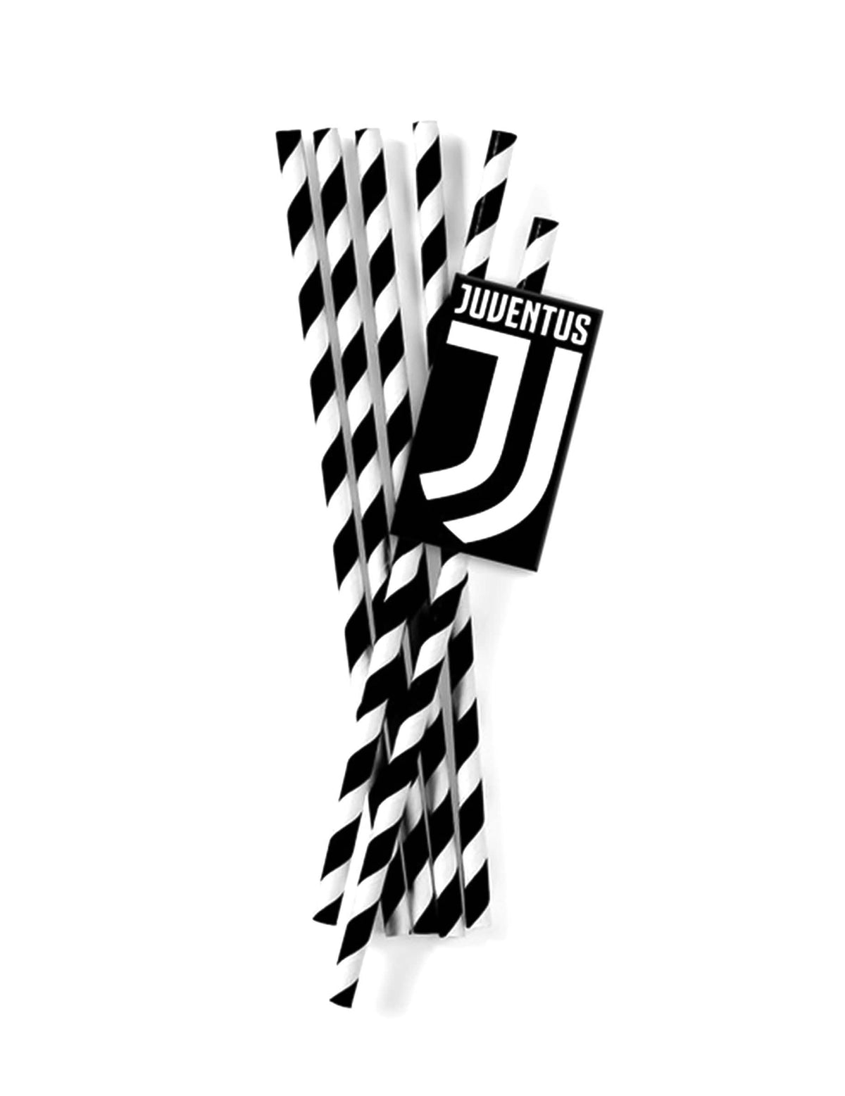 Slamky z kartónu juventus na čierna a biela párty, pruhované