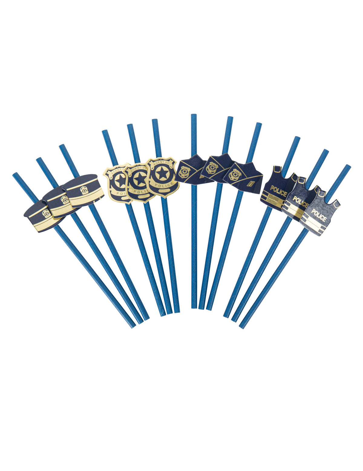 Pailles police pour fête marine et or