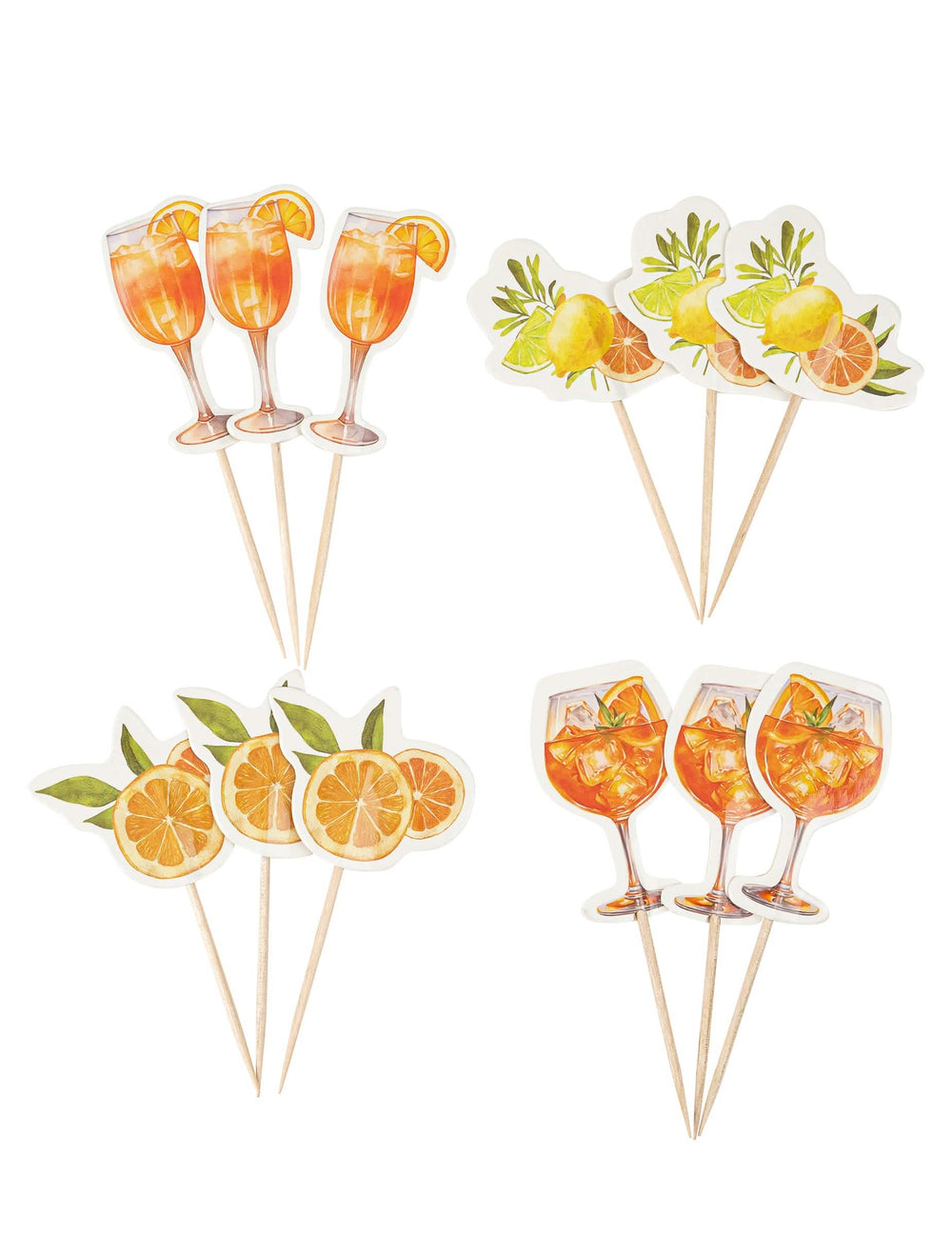 Pics fizz citrus pre koktaily papier krémová oranžová a žltá