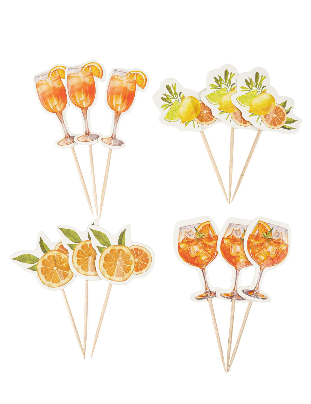 Pics fizz citrus pre koktaily papier krémová oranžová a žltá