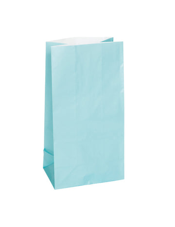 Lot de 12 sacs à cadeaux en papier bleu ciel