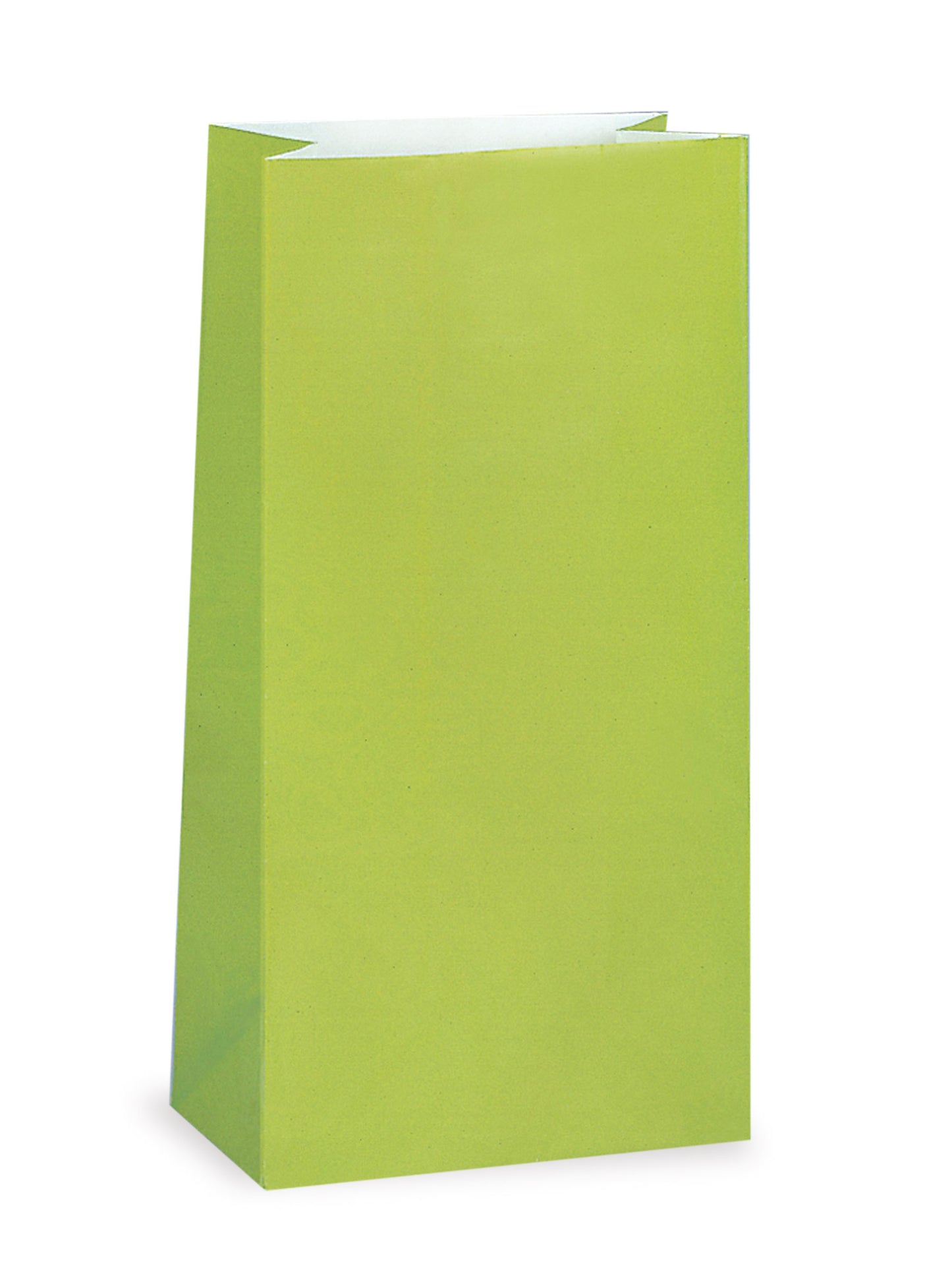 12 citrónovo zelených papierových darčekových tašiek 25 x 9 cm na narodeniny