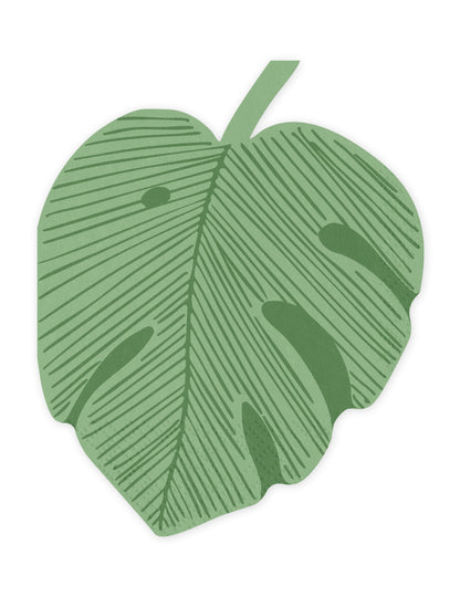 12 papierové servítky s listom monstera zelené 29,1 x 36 cm