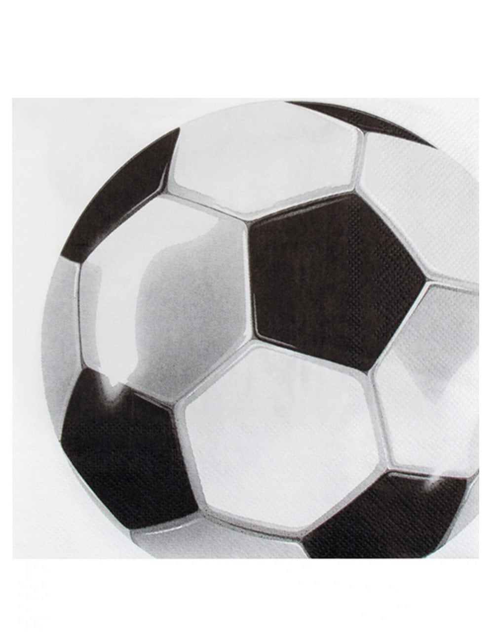 Serviettes en papier Foot party pour fête noir et blanc motif ballon de football