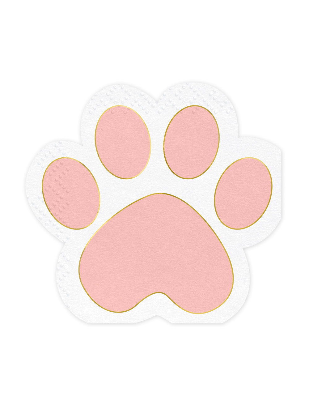 Serviettes en papier pattes de chat rose pastel et doré